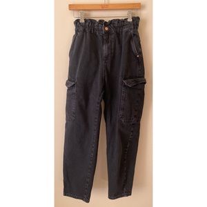 Zara Black Grey Paper bag Jeans